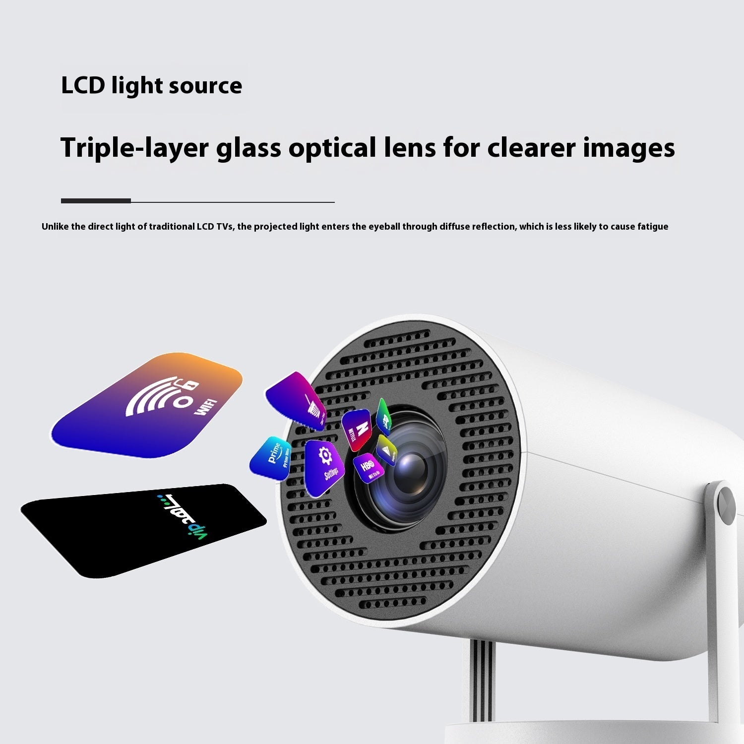 Compact 180° Home Projector Auto Focus