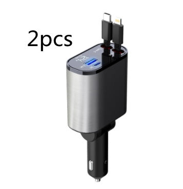 100W Metal Car Charger USB + Type-C Adapter