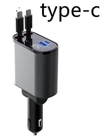 100W Metal Car Charger USB + Type-C Adapter