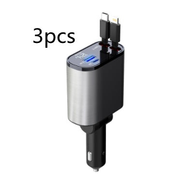 100W Metal Car Charger USB + Type-C Adapter