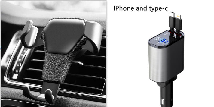 100W Metal Car Charger USB + Type-C Adapter