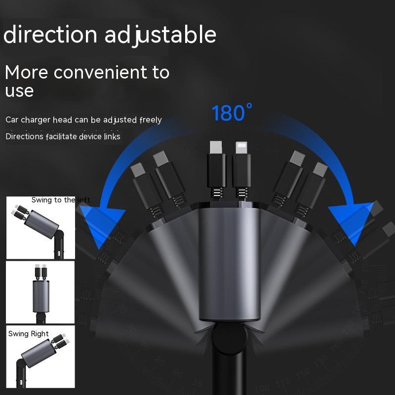 100W Metal Car Charger USB + Type-C Adapter
